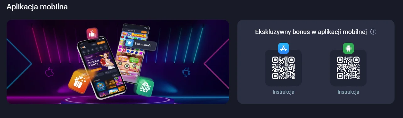 Aplikacja mobilna Vox Casino na Android i iOS - graj wszędzie